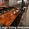 Custom Hand Made Reclaimed Wood Restaurant Tables with Epoxy Resin Finish